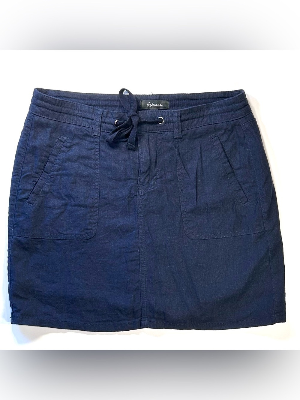 Reitmans Linen Blend Skort Coastal Casual Navy Blue Women’s 4